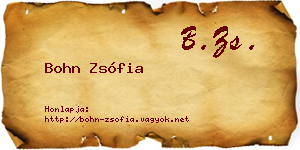 Bohn Zsófia névjegykártya